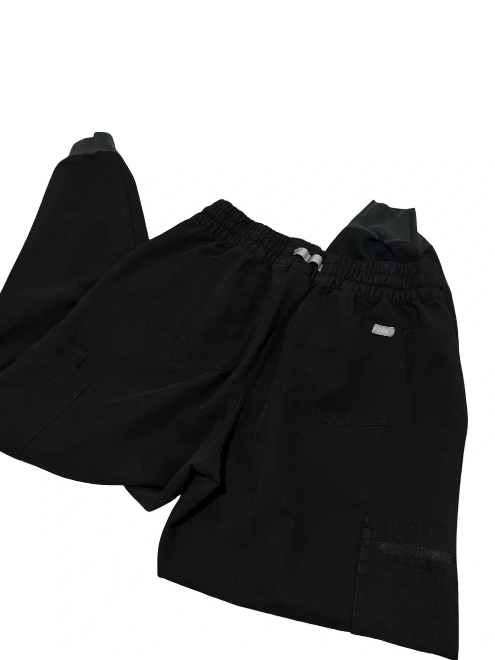 FIGS Womens M Zamora Black Jogger Scrub Pants W20SW2028 Cargo Zip Hospital - Picture 5 of 7